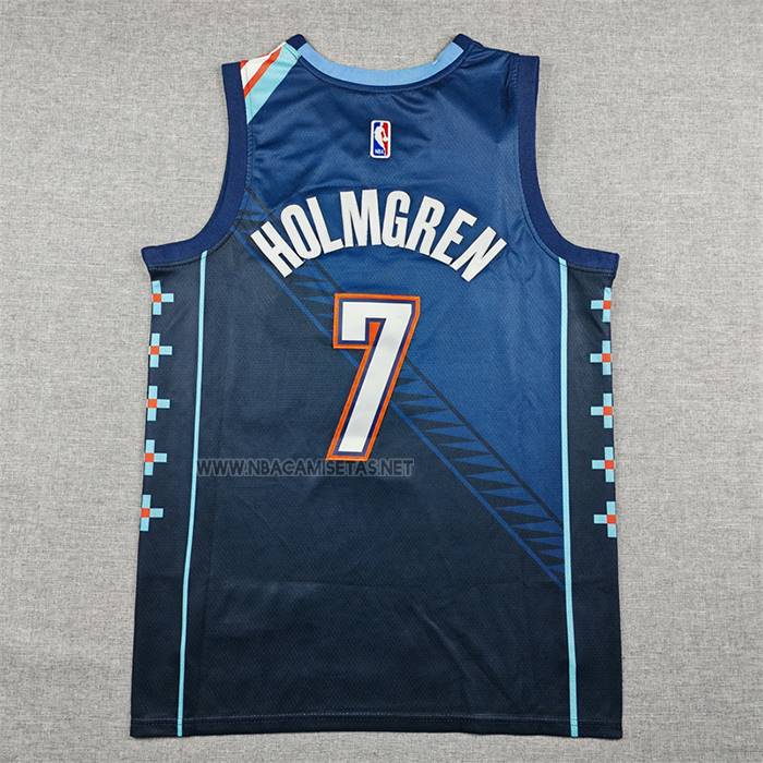 Camiseta Oklahoma City Thunder Chet Holmgren NO 7 Ciudad 2025-26 Azul